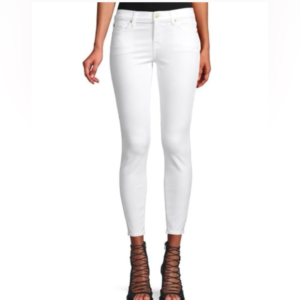 7 For All Mankind jeans size 26 white Ankle Gwenevere Cropped Jeans 💙